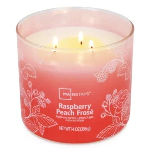 Mainstays 3-Wick Ombre Raspberry Peach Scented Candle 14oz