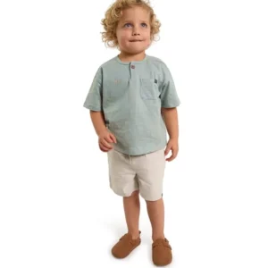 Modern Moments by Gerber Toddler Henley Tee & Short Set – 2-Piece