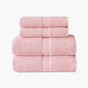 MS Pink 4-Piece Cloth Napkin Set – Decorative Trim