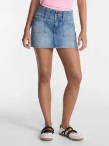 No Boundaries 3 Button Porkchop Mini Skort Women s