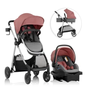 Omni Plus Modular Travel System with LiteMax Rear Facing Infant Car Seat Shasta Pink