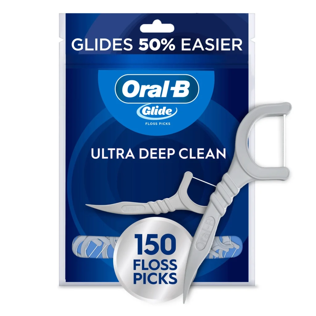Oral-B Glide Ultra Deep Clean Floss Picks – 150 Count, Mint — alternate angle showing full product